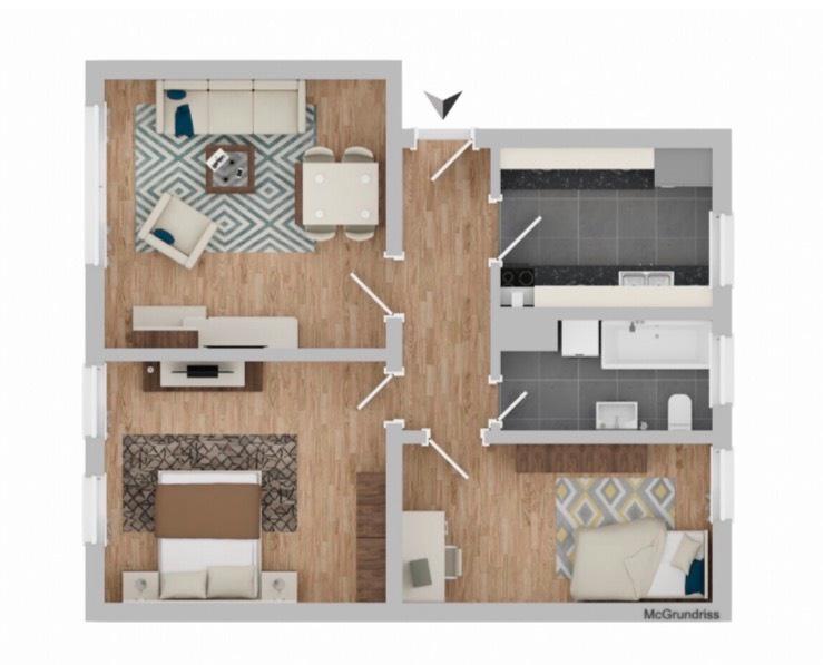 Etagenwohnung Erfurt Andreasvorstadt - 3 Zimmer, 64 m&sup2;, 219.000&euro; | Angebot:27533552