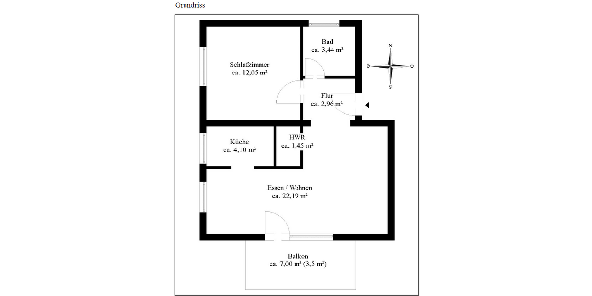 Etagenwohnung Weimar Gaberndorf - 2 Zimmer, 50 m&sup2;, 420&euro; | Angebot:25938065