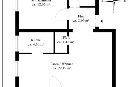 Wohnung Weimar Gaberndorf - 2 Zimmer, 50 m&sup2;, 420&euro; | Angebot:25938065