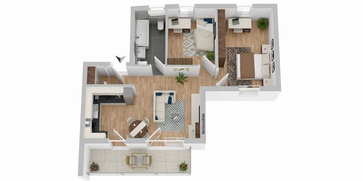 Etagenwohnung Erfurt Altstadt - 3 Zimmer, 63 m&sup2;, 995&euro; | Angebot:26799086