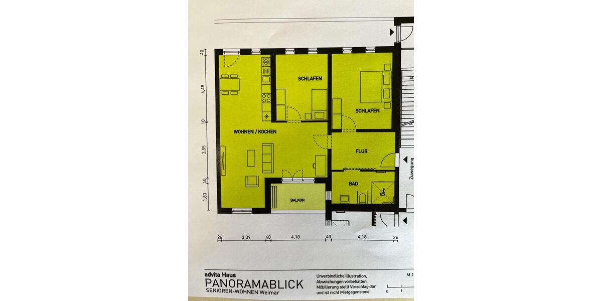 Etagenwohnung Weimar Lützendorf - 3 Zimmer, 106 m&sup2;, 1.280&euro; | Angebot:22589833