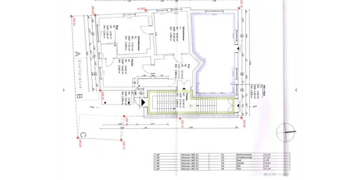 Etagenwohnung Weimar Westvorstadt - 2 Zimmer, 65 m&sup2;, 650&euro; | Angebot:25776376