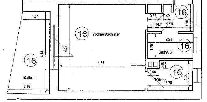 Etagenwohnung Erfurt Johannesvorstadt - 1 Zimmer, 35 m&sup2;, 86.800&euro; | Angebot:26273531