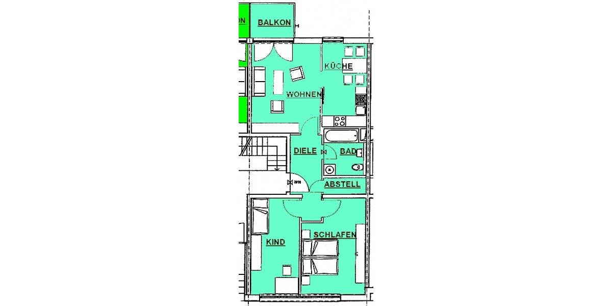 Kleine Familien aufgepasst - Etagenwohnung Gotha Waltershäuser Str - WE 3.2. | Angebot:26933556