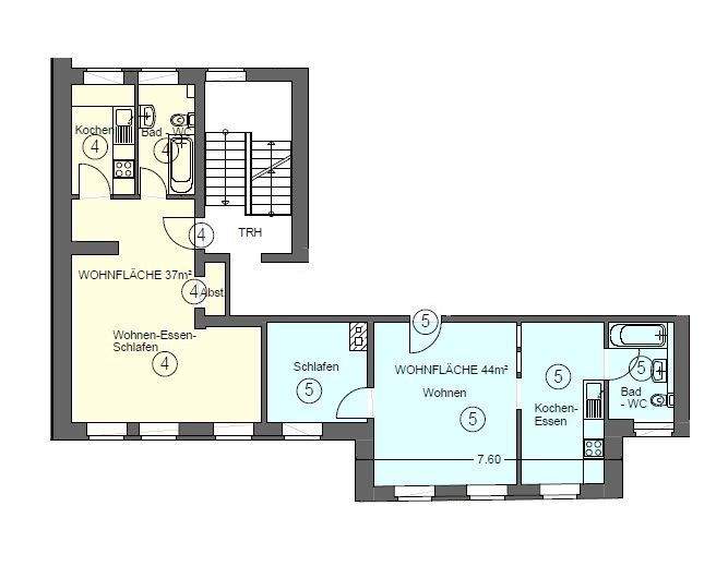 Etagenwohnung Erfurt Andreasvorstadt - 3 Zimmer, 85 m&sup2;, 234.240&euro; | Angebot:24808708