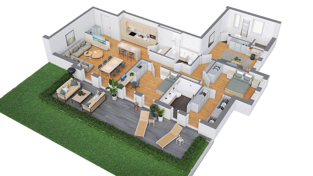 Terrassenwohnung Weimar Nordvorstadt - 4 Zimmer, 131 m&sup2;, 579.832&euro; | Angebot:20957835