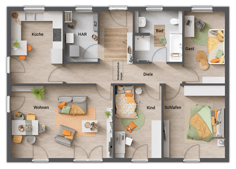 Bungalow Schwabhausen - 4 Zimmer, 108 m&sup2;, 344.470&euro; | Angebot:26044339
