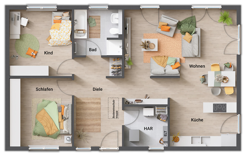 Bungalow Großrudestedt - 4 Zimmer, 102 m&sup2;, 381.400&euro; | Angebot:25837856