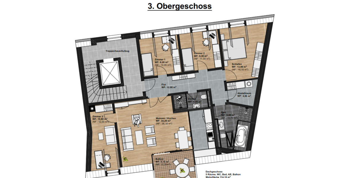 Etagenwohnung Erfurt Hochheim - 4.5 Zimmer, 115 m&sup2;, 1.711&euro; | Angebot:25364072