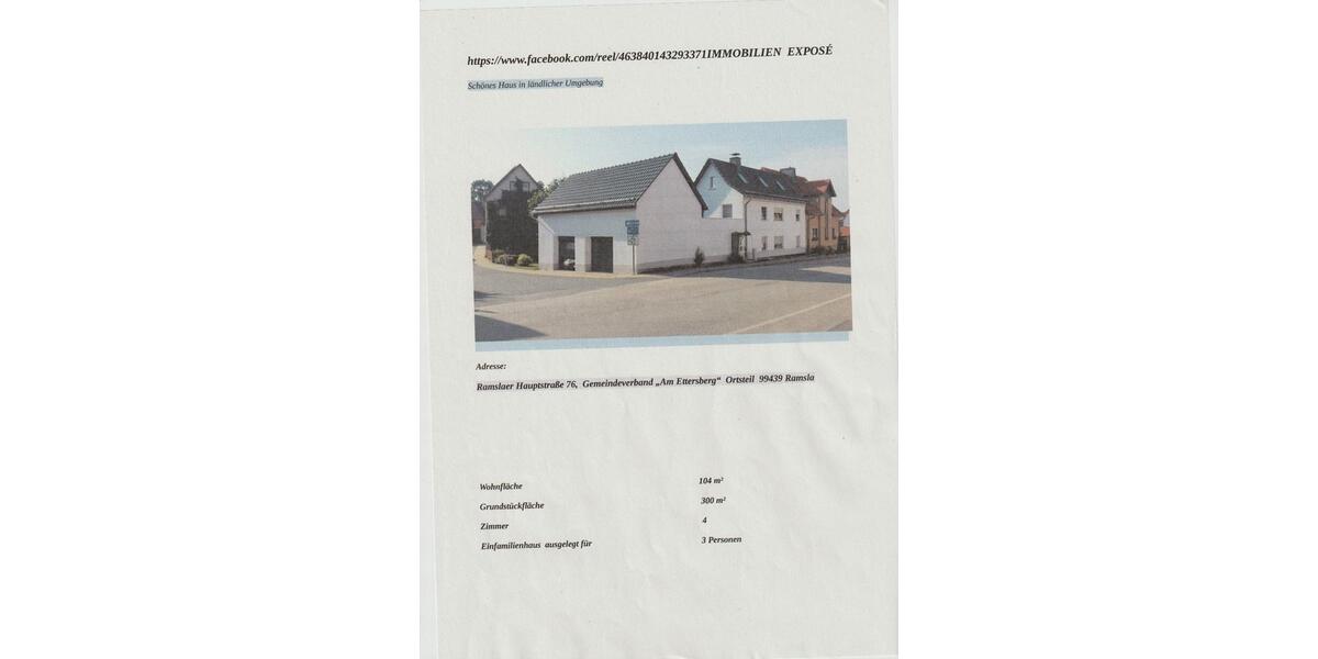 Einfamilienhaus Am Ettersberg - 4 Zimmer, 104 m&sup2;, 750&euro; | Angebot:27624817