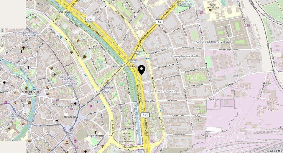 Etagenwohnung Erfurt Johannesvorstadt - 1 Zimmer, 35 m&sup2;, 466&euro; | Angebot:26181167
