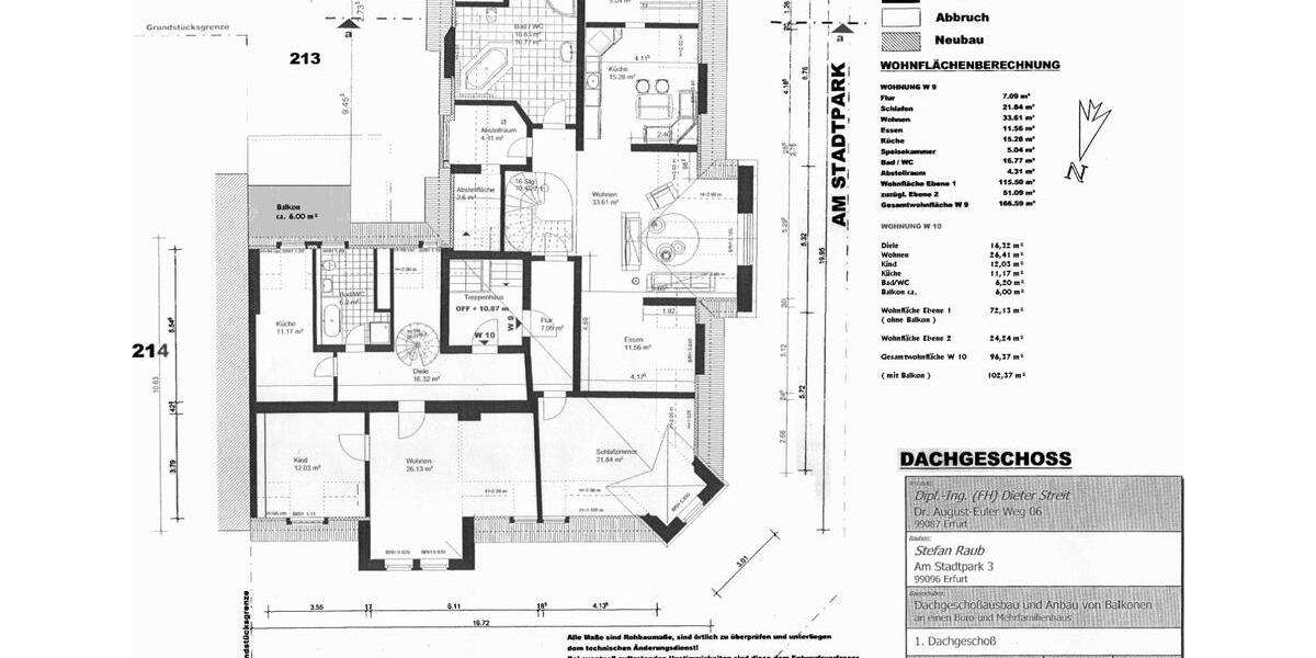 Dachgeschoßwohnung Erfurt Daberstedt - 5 Zimmer, 167 m&sup2;, 1.665&euro; | Angebot:24866952