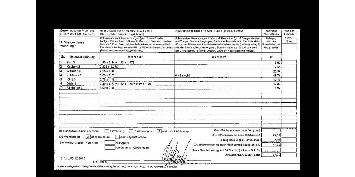 Etagenwohnung Erfurt Daberstedt - 3 Zimmer, 77 m&sup2;, 254.000&euro; | Angebot:25806522