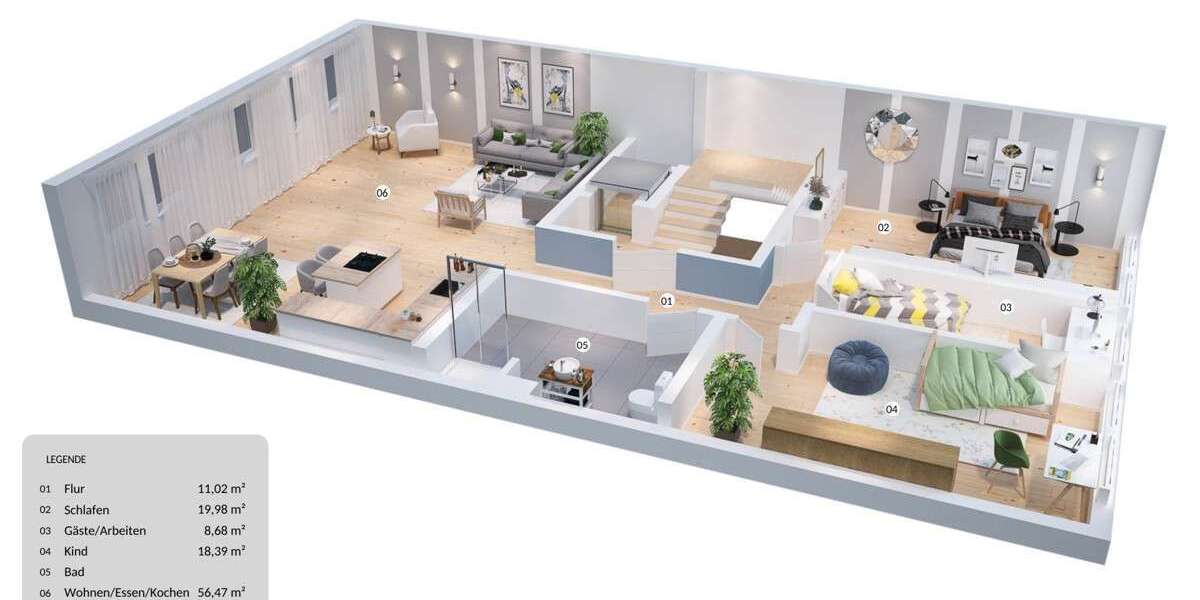 Etagenwohnung Erfurt - 4 Zimmer, 128 m&sup2;, 1.405&euro; | Angebot:27255360