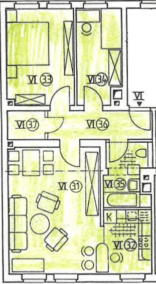 Etagenwohnung Erfurt Johannesvorstadt - 3 Zimmer, 72 m&sup2;, 140.000&euro; | Angebot:26858842
