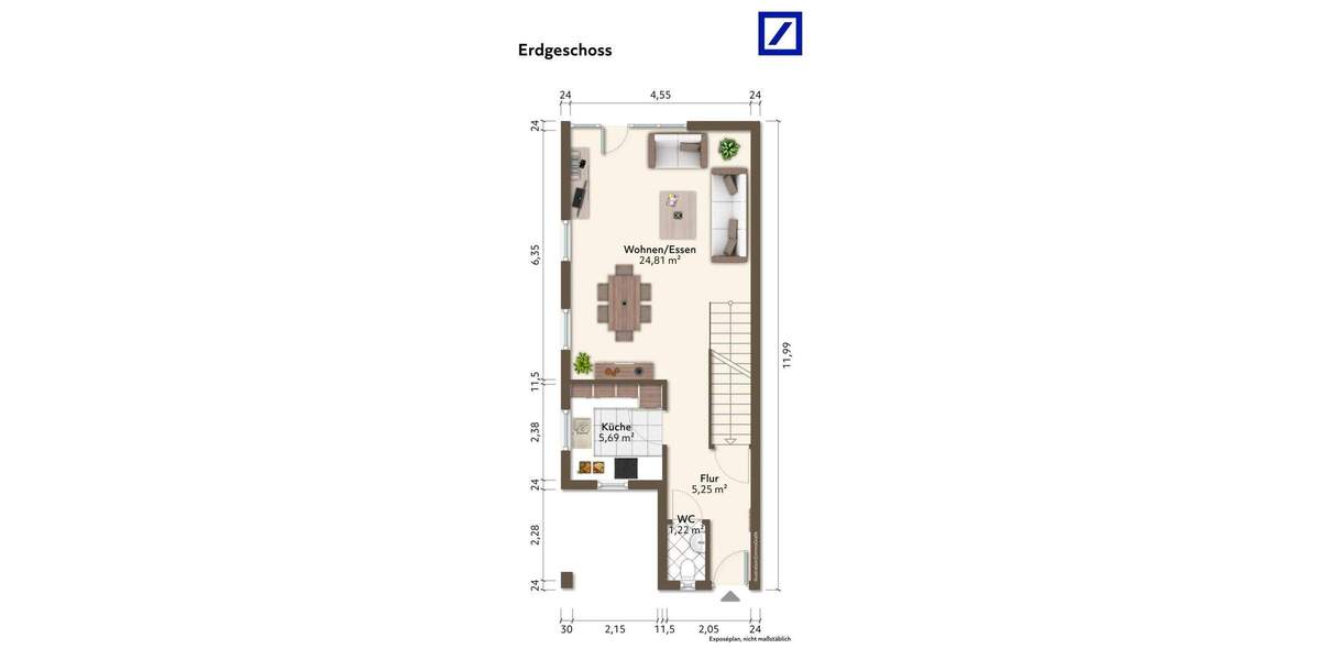 Doppelhaushälfte Drei Gleichen - 5 Zimmer, 120 m&sup2;, 195.000&euro; | Angebot:25686663