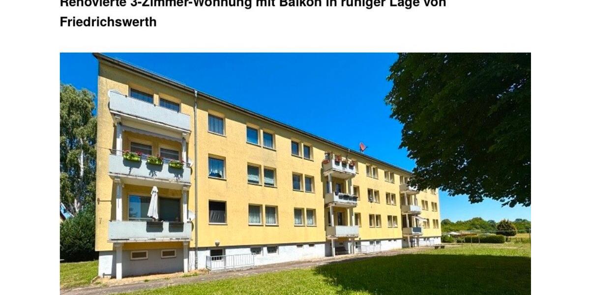 Etagenwohnung Drei Gleichen - 3 Zimmer, 59 m&sup2;, 430&euro; | Angebot:25281815
