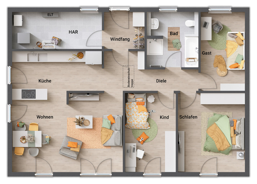 Der Bungalow mit dem charmanten Walmdach - stufenlos glücklich sein in Großfahner 5 zimmer