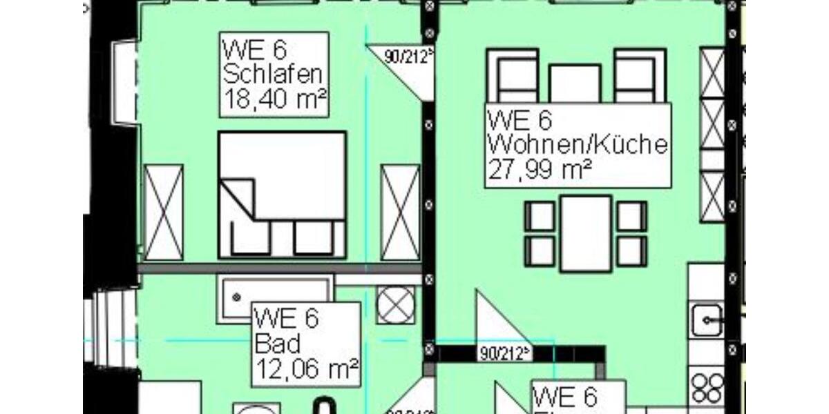 Etagenwohnung Weimar Ehringsdorf - 2 Zimmer, 62 m&sup2;, 669&euro; | Angebot:25252140