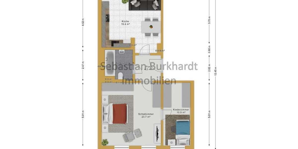Etagenwohnung Erfurt Johannesvorstadt - 2 Zimmer, 50 m&sup2;, 140.000&euro; | Angebot:26564535
