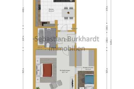 Wohnung Erfurt Johannesvorstadt - 2 Zimmer, 50 m&sup2;, 140.000&euro; | Angebot:26564535
