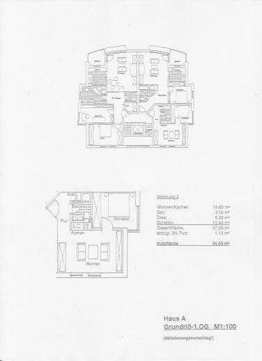 Etagenwohnung Weimar Südstadt - 2 Zimmer, 37 m&sup2;, 145.000&euro; | Angebot:20947351