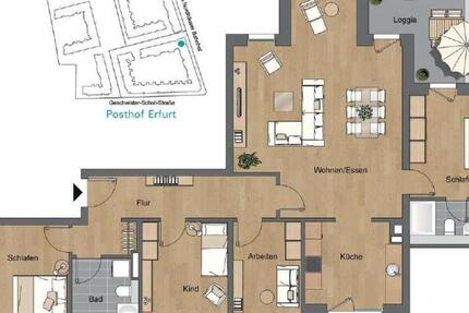 Wohnung Erfurt Johannesvorstadt - 5 Zimmer, 137 m&sup2;, 1.600&euro; | Angebot:24644131