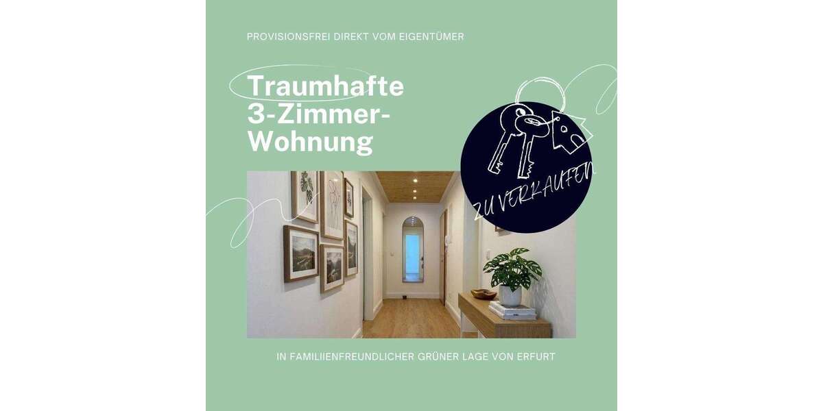 Etagenwohnung Erfurt Andreasvorstadt - 3 Zimmer, 77 m&sup2;, 249.000&euro; | Angebot:27195945