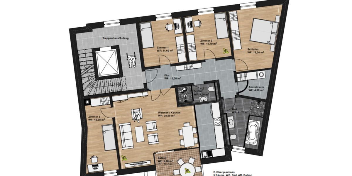 Etagenwohnung Erfurt Hochheim - 4.5 Zimmer, 115 m&sup2;, 1.711&euro; | Angebot:25364072