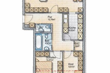 Wohnung Ohrdruf - 3 Zimmer, 82 m&sup2;, 125.000&euro; | Angebot:26086775