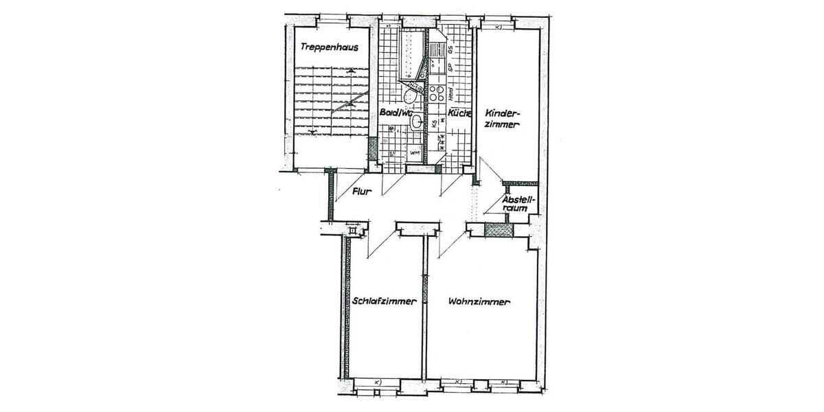 Etagenwohnung Erfurt Johannesplatz - 3 Zimmer, 62 m&sup2;, 690&euro; | Angebot:25097478
