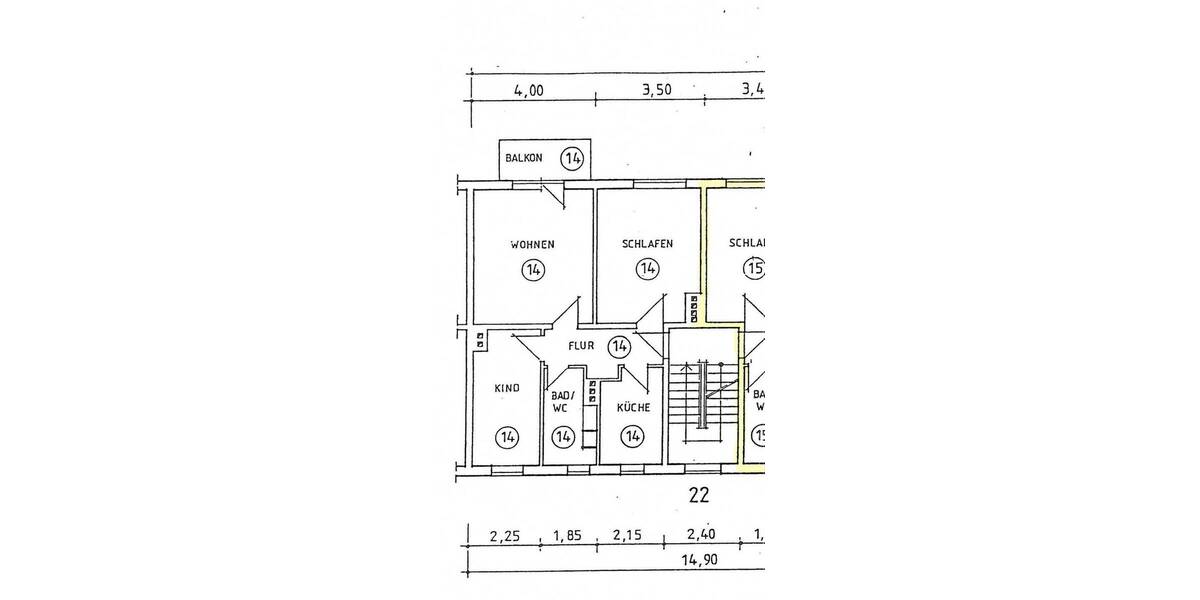 Etagenwohnung Erfurt Daberstedt - 3 Zimmer, 58 m&sup2;, 455&euro; | Angebot:26929935