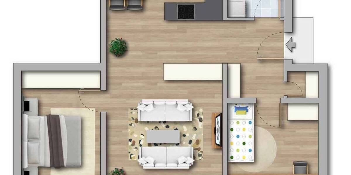 Etagenwohnung Erfurt Melchendorf - 3 Zimmer, 71 m&sup2;, 595&euro; | Angebot:26874906