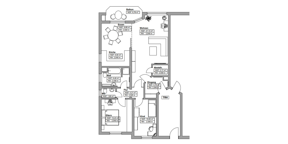 Etagenwohnung Erfurt Alach - 3 Zimmer, 94 m&sup2;, 299.000&euro; | Angebot:25834621