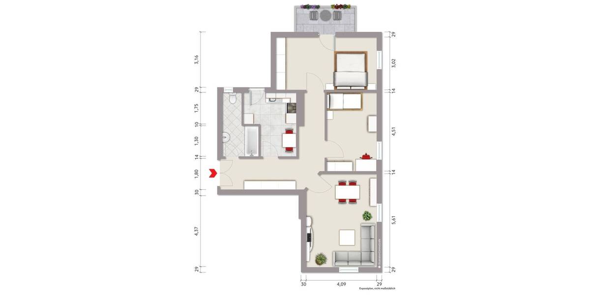 Etagenwohnung Weimar Nordvorstadt - 3 Zimmer, 80 m&sup2;, 230.000&euro; | Angebot:26027585