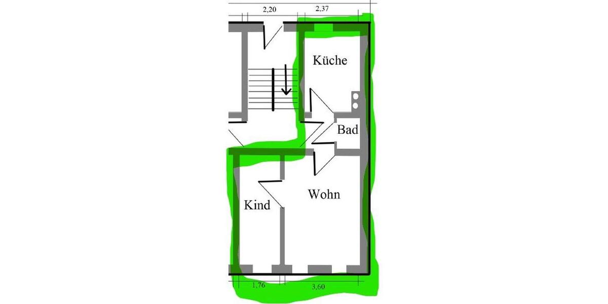 Etagenwohnung Erfurt Hochheim - 2 Zimmer, 37 m&sup2;, 450&euro; | Angebot:25225268