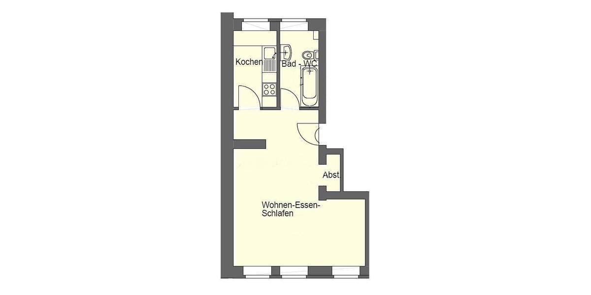 Etagenwohnung Erfurt Andreasvorstadt - 1 Zimmer, 37 m&sup2;, 101.970&euro; | Angebot:24595466