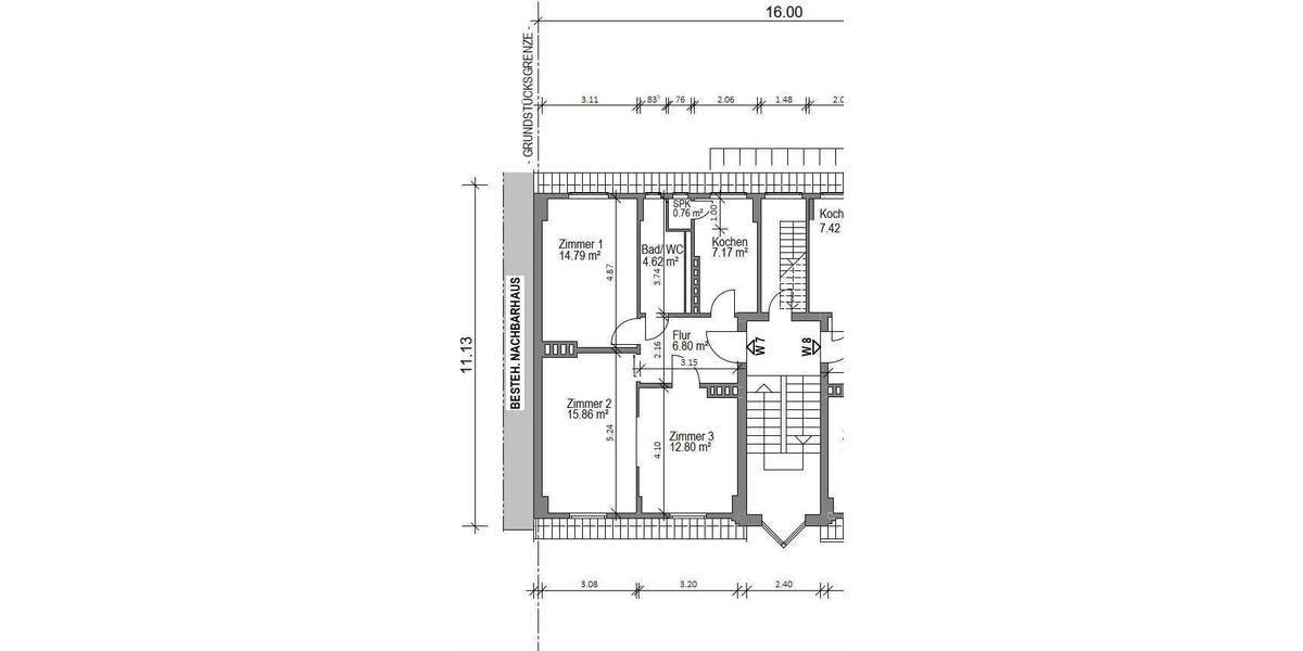 Etagenwohnung Erfurt Brühlervorstadt - 3 Zimmer, 62 m&sup2;, 159.000&euro; | Angebot:25673103