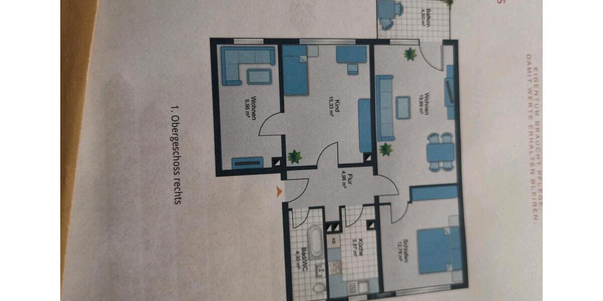 Etagenwohnung Erfurt Hohenwinden - 4 Zimmer, 75 m&sup2;, 188.000&euro; | Angebot:26949723