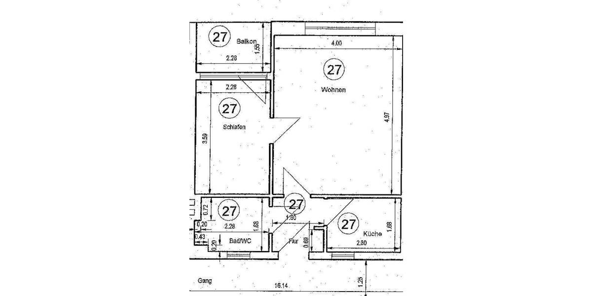 Etagenwohnung Erfurt Krämpfervorstadt - 2 Zimmer, 41 m&sup2;, 99.500&euro; | Angebot:25682765