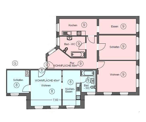 Etagenwohnung Erfurt Andreasvorstadt - 5 Zimmer, 124 m&sup2;, 341.740&euro; | Angebot:24595457