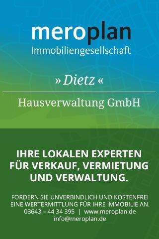 Etagenwohnung Weimar Nordvorstadt - 2 Zimmer, 52 m&sup2;, 480&euro; | Angebot:26450239