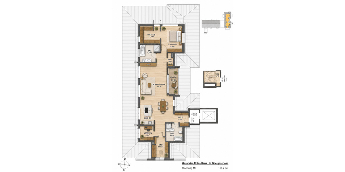Etagenwohnung Erfurt Altstadt - 4 Zimmer, 160 m&sup2;, 630.000&euro; | Angebot:26862769