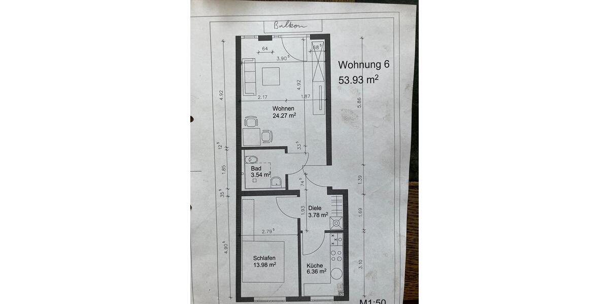 Etagenwohnung Erfurt Andreasvorstadt - 2 Zimmer, 54 m&sup2;, 650&euro; | Angebot:26225832