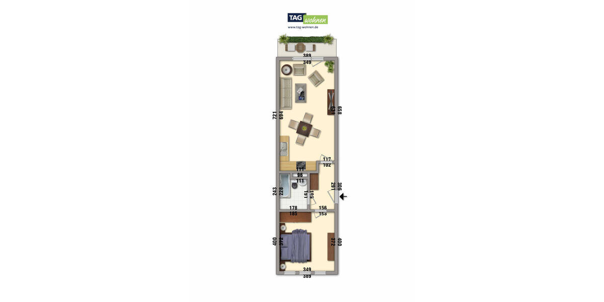 Etagenwohnung Stadtilm Oberilm - 2 Zimmer, 42 m&sup2;, 235&euro; | Angebot:26798056