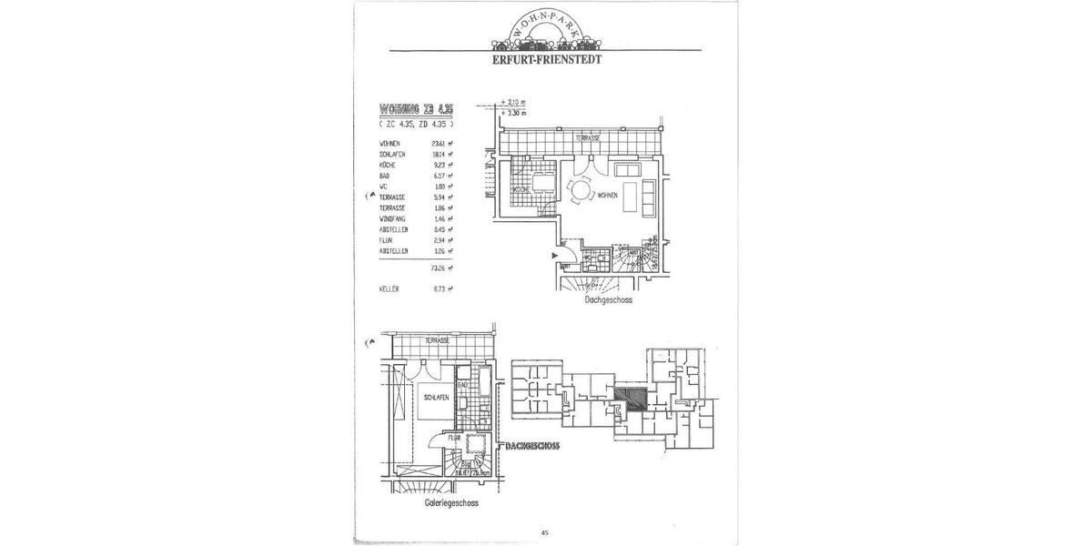 Maisonettenwohnung Erfurt Andreasvorstadt - 2 Zimmer, 72 m&sup2;, 195.000&euro; | Angebot:26959325
