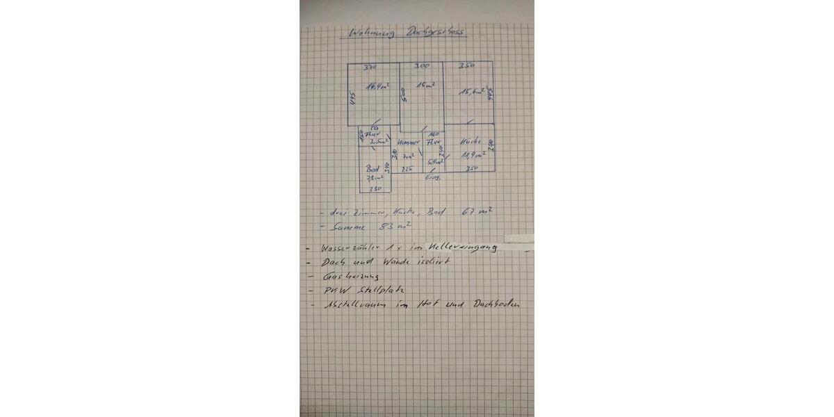 Dachgeschoßwohnung Greußen - 3 Zimmer, 83 m&sup2;, 550&euro; | Angebot:26512474