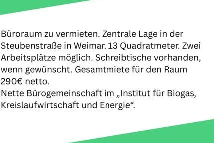 Coworking Büro Büroraum Steubenstraße Weimar zimmer