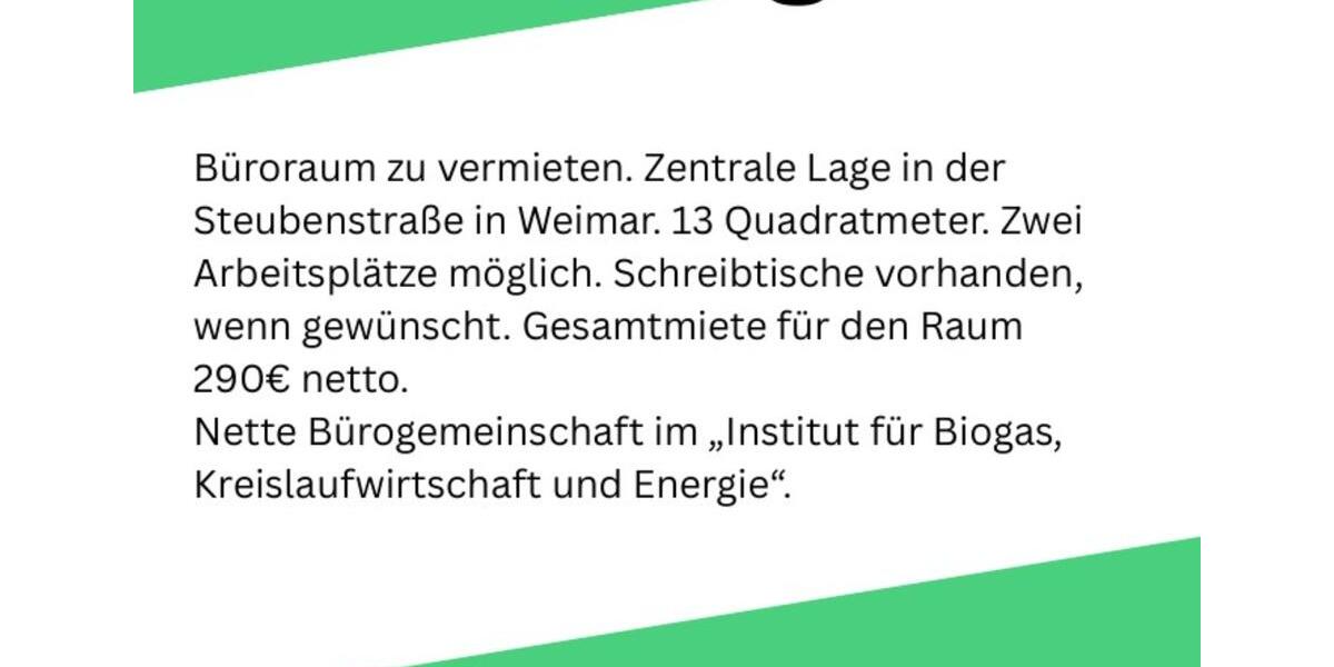 Coworking Büro Büroraum Steubenstraße Weimar zimmer