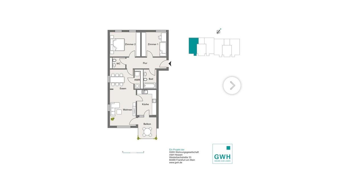 Dachgeschoßwohnung Erfurt Daberstedt - 3 Zimmer, 86 m&sup2;, 1.020&euro; | Angebot:26184027